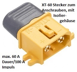 XT-60 L Goldstecker z. Anschraub.m. Isogeh.,max.